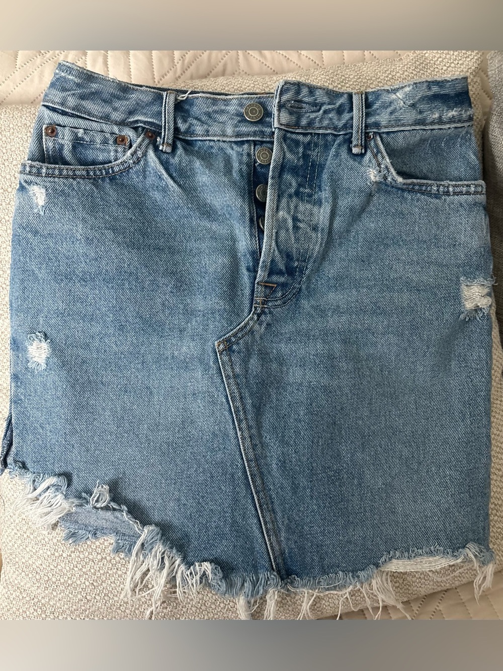 GRLFRND Helena Denim Mini Skirt | Size 25 | Passenger Side Wash - NWOT